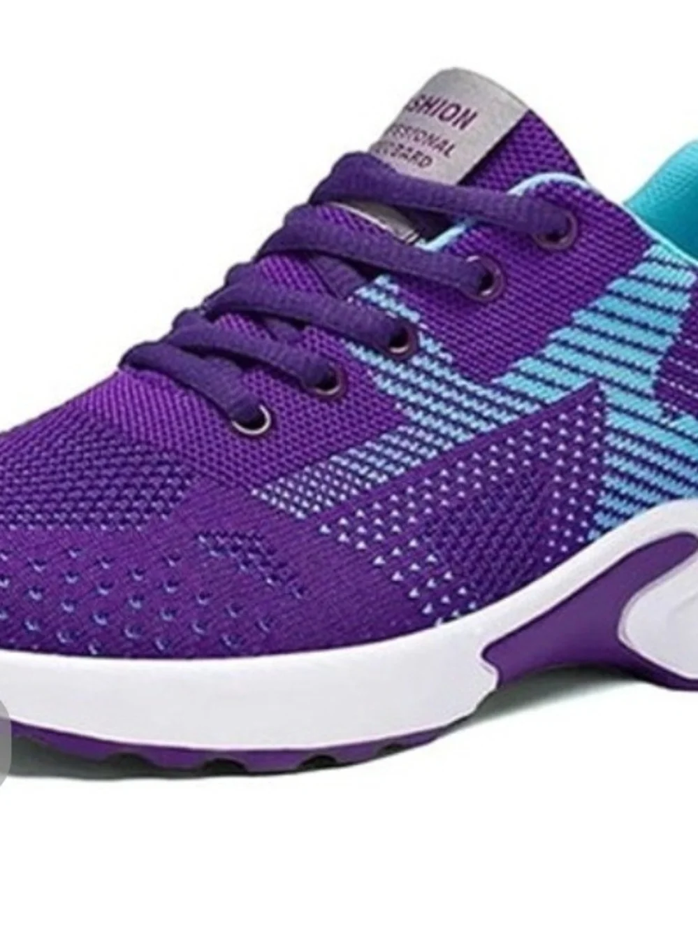 Source Unknown Purple and Teal Women's Knit Sneakers